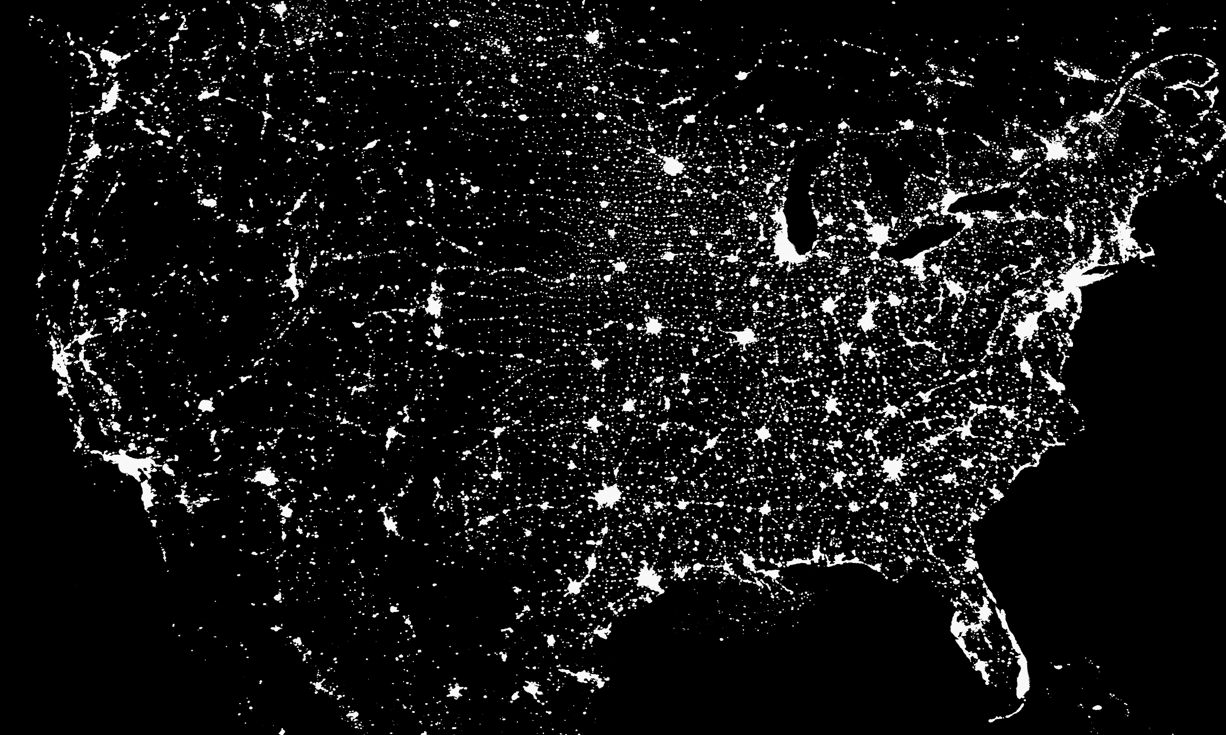 Usa Map At Night