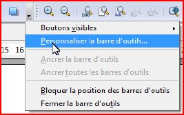 boutons de la barre d'outils