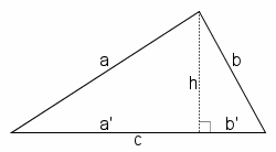 Triangolo rettangolo con lati abc