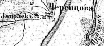 Деревня Черенцово на карте 1915 года