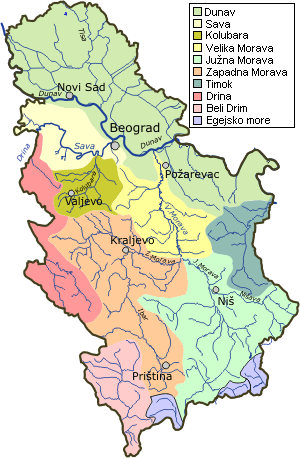 karta recnih tokova srbije Воде Србије   Природа и друштво karta recnih tokova srbije