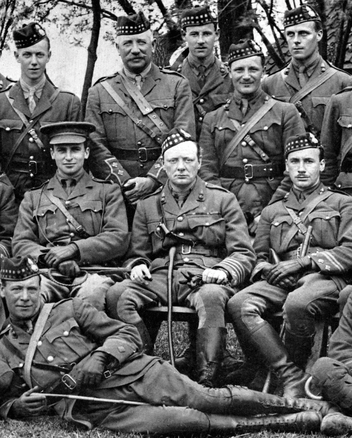 Sir Winston Churchill with the Royal Scots Fus...