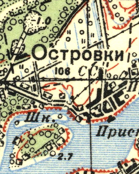 План деревни Островки. 1939 год