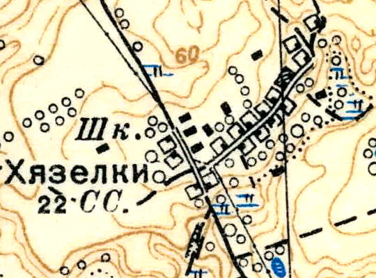 План деревни Хязельки. 1939 год