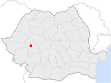 Hunedoaran sijainti Romaniassa.