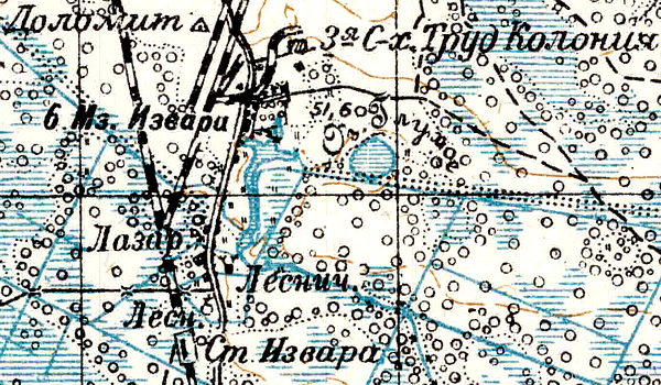Бывшая мыза Извара на карте 1934 года