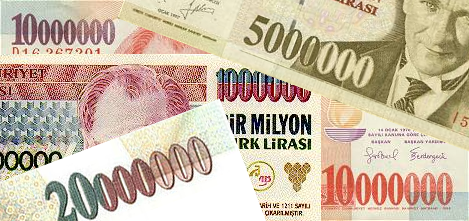 banknotes millions turkish twenty inflation ten million five during used old file commons