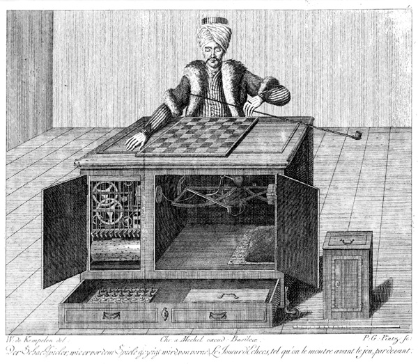 Contemproary mage of the Mechanical Turk via wikipedia