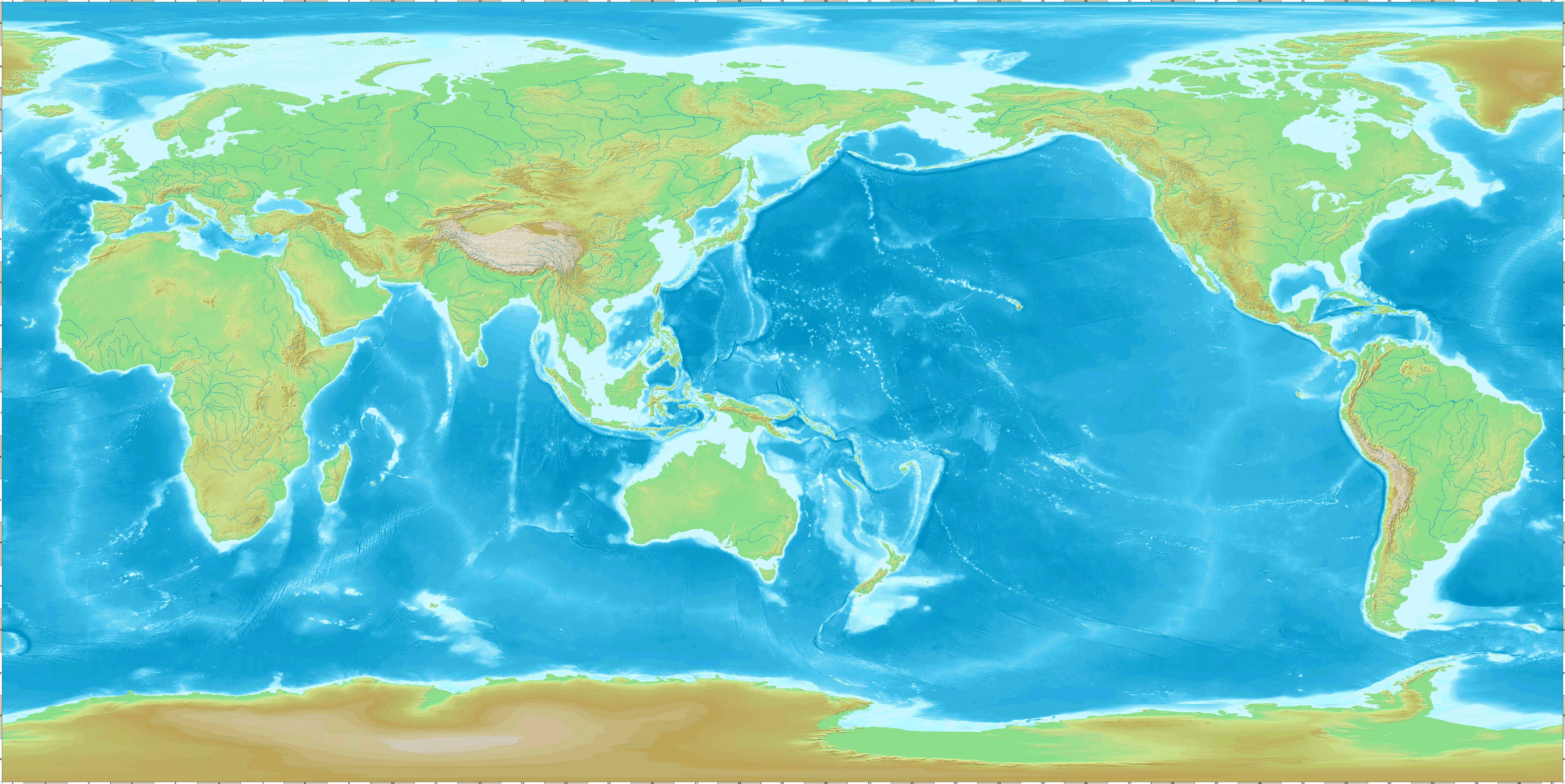 World Map Topographic