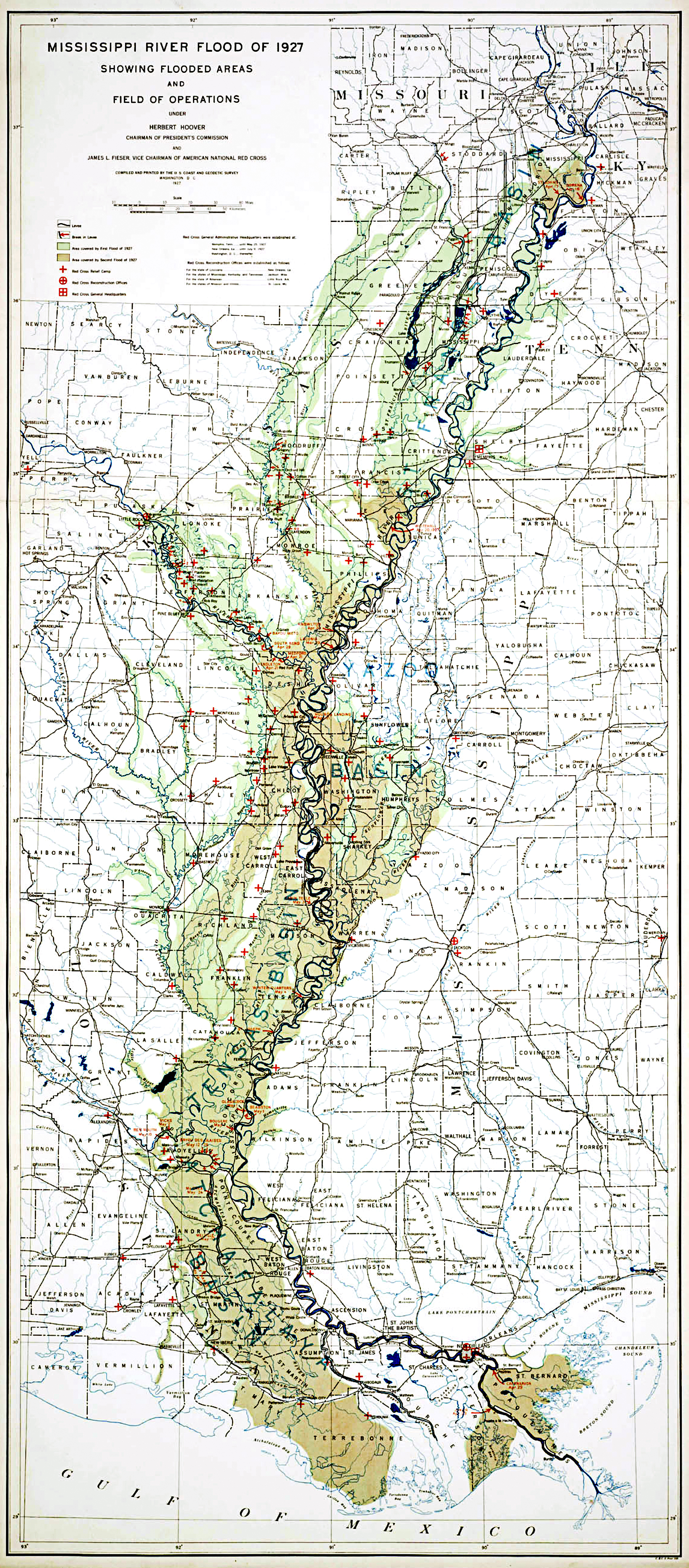 United States Map Showing Mississippi River