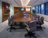 English: Integrated boardroom designed and ins...
