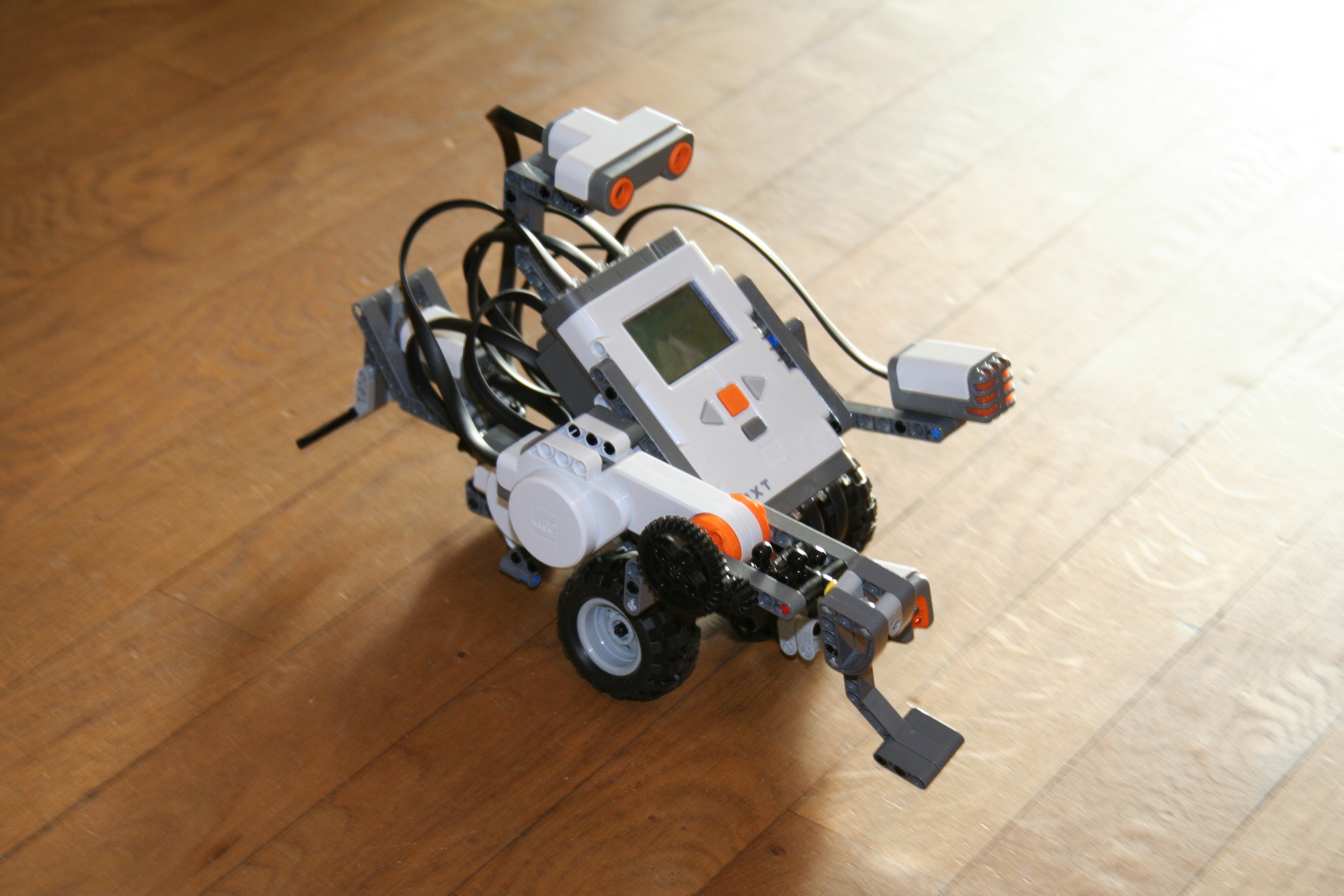 A Lego robot that can be programed to perform a variety of functions using Mindstorms NXT software.