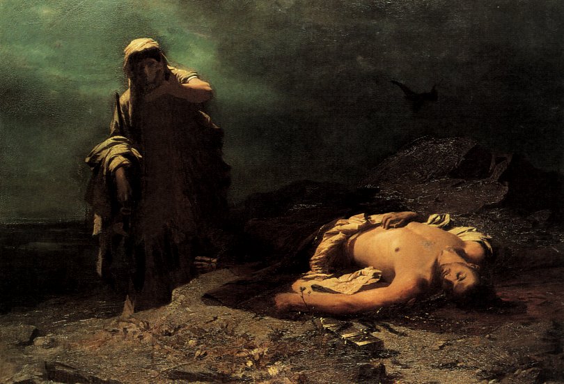 Nikiforos Lytras - Antigone in front of the dead Polynices (1865)