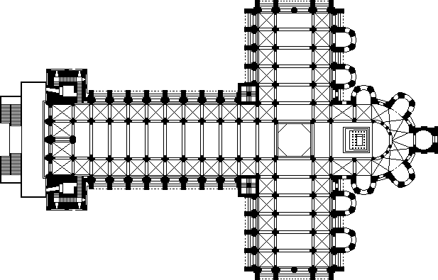 Plan of Cathedral Santiago de Compostela
