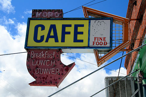 Moro Cafe Sign (Sherman County, Oregon scenic images) (sheDB0203)