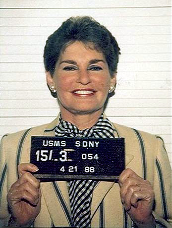 Mug shot of Leona Helmsley, 21 April 1988.