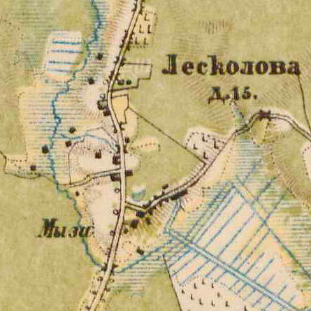 План деревни Лесколово. 1885 год