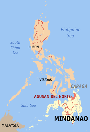Map of the Philippines with Agusan del Norte h...