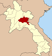 Map of Laos highlighting ខេត្តសៀងខ្វាង Province}