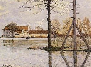 Le Bac de l'île de la Loge, inondation Alfred Sisley