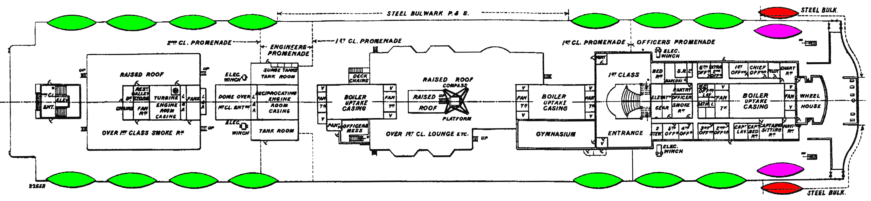 File:Titanic Boat Deck plan with lifeboats.png - Wikipedia, the free 