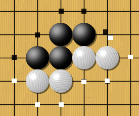 1. bra: Egy „egymsnak feszl” fehr s fekete alakzat. A kis pontok a csoportok „leteit” mutatjk.
