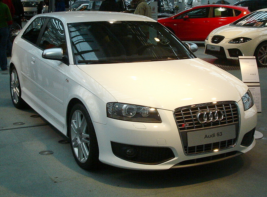 white audi s3