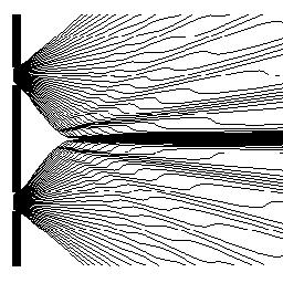 electrons thru a two-slit experiment - public domain