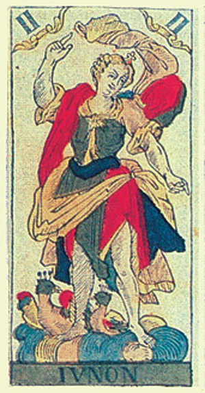 Junon, card II of Tarot de Besançon, 1818, Str...