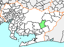 Location of Tsukude in Aichi Prefecture