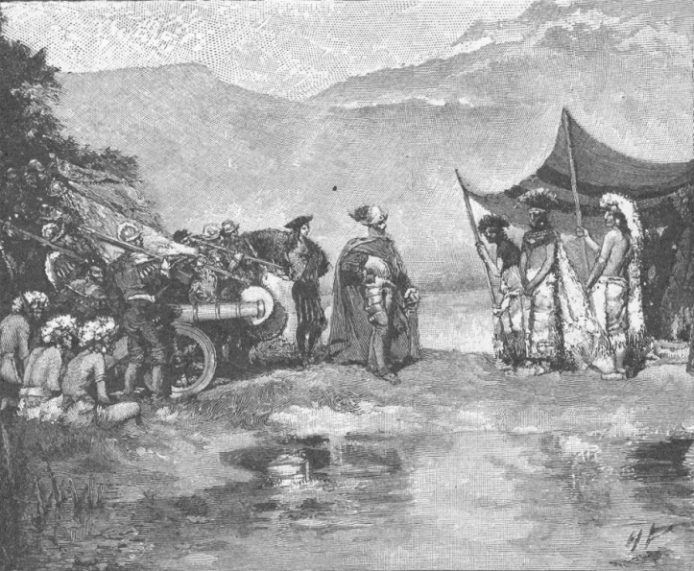 Meeting of Cortes and Montezuma.  Edward R. Shaw, 1900