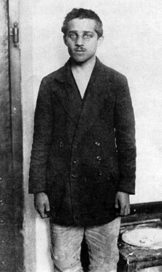 Gavrilo Princip in his prison cell at the Terezín fortress.