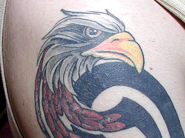 Eagle and American Flag Tattoo