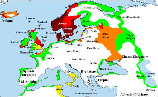 Countries That Were Raided Or Settled By The Vikings Based On