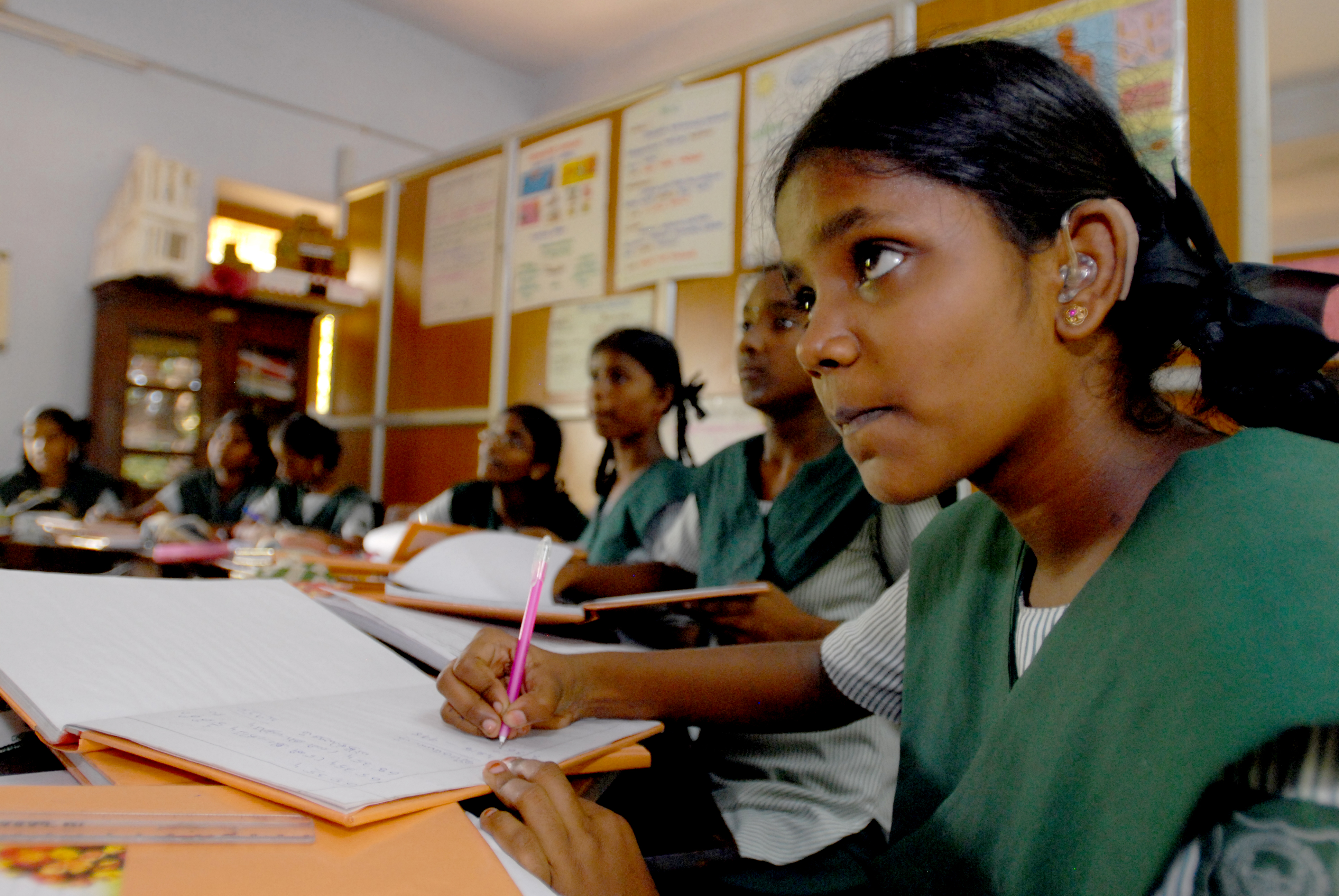 Delhi school girl with teacher