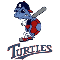 Logo des Baseballklubs Turtles Speyer. Abgebildet ist eine gezeichnete Schildkröte mit einem Baseballschläger.