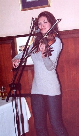 Ann Marie Simpson Calhoun with Gary Ruley and Mule Train The Southern Inn Lexington VA Thanksgiving 2008.jpg