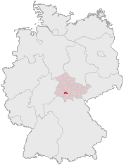 Suhls beliggenhed (mørkerød) i Tyskland