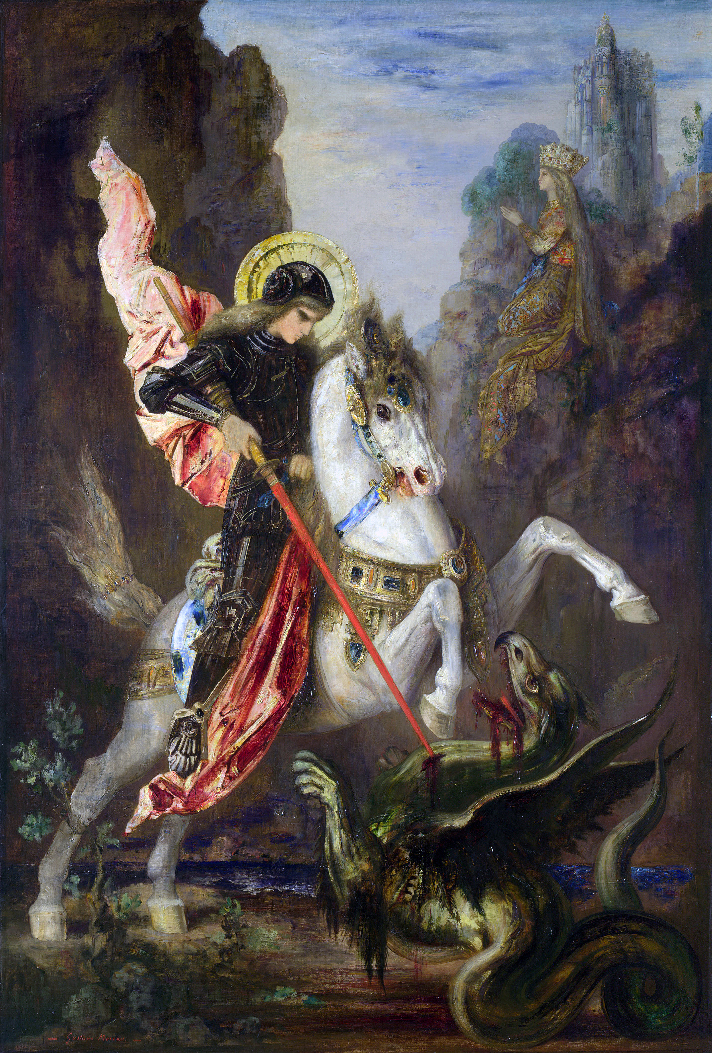 St George slaying the dragon, by Gustave Moreau