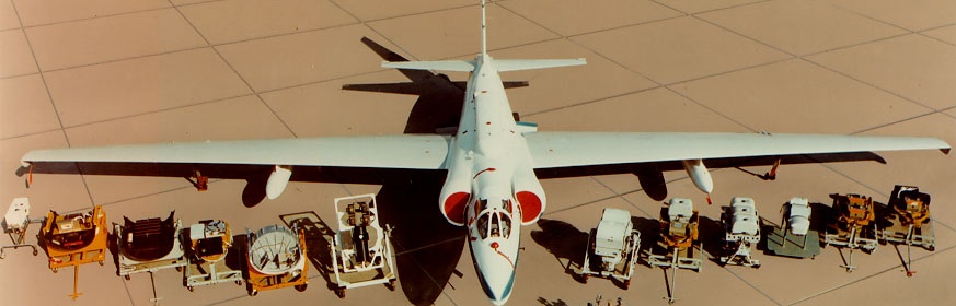 Photo of a U-2 with a variety of mission payloads.
