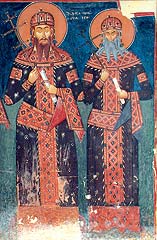 Keiser Uro&#353; og kong Vuka&#353;in, freske fra klosteret Psa&#269;a 