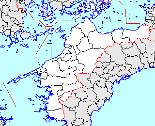 愛媛県市町村境界図 (2005年1月-)