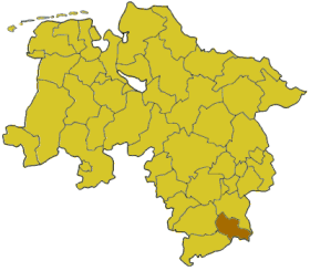 Poziția regiunii Districtul Osterode am Harz