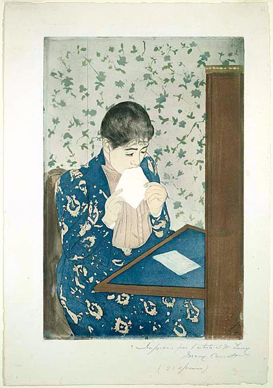 Mary_Cassatt_-_The_Letter - Aquatinta, Farbradierung