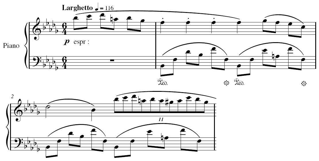 Description Nocturne in B flat minor, Op. 9, No. 1 - first bars.png