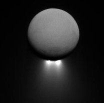 Enceladus and south polar jets (April 13, 2017).