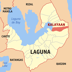 Mapa han Laguna nga nagpapakita kon hain nahimutang an Kalayaan