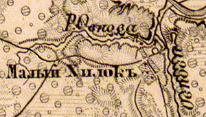 Деревня Хилок на карте 1863 года