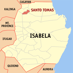 Mapa han Isabela nga nagpapakita han kahamutang an Santo Tomas