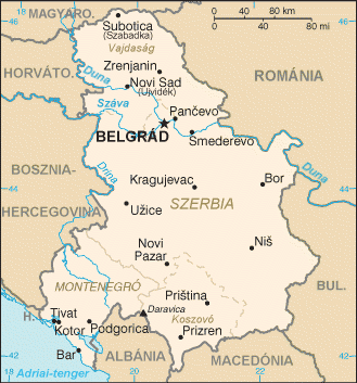 セルビア・モンテネグロの地図